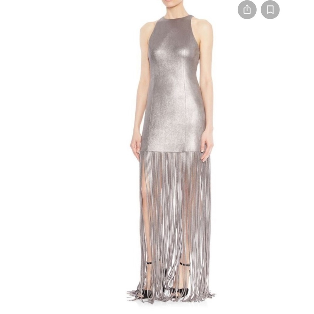 Halston Heritage fringe evening dress - Picture 2 of 12